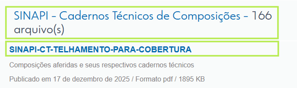 Caderno técnico de composições