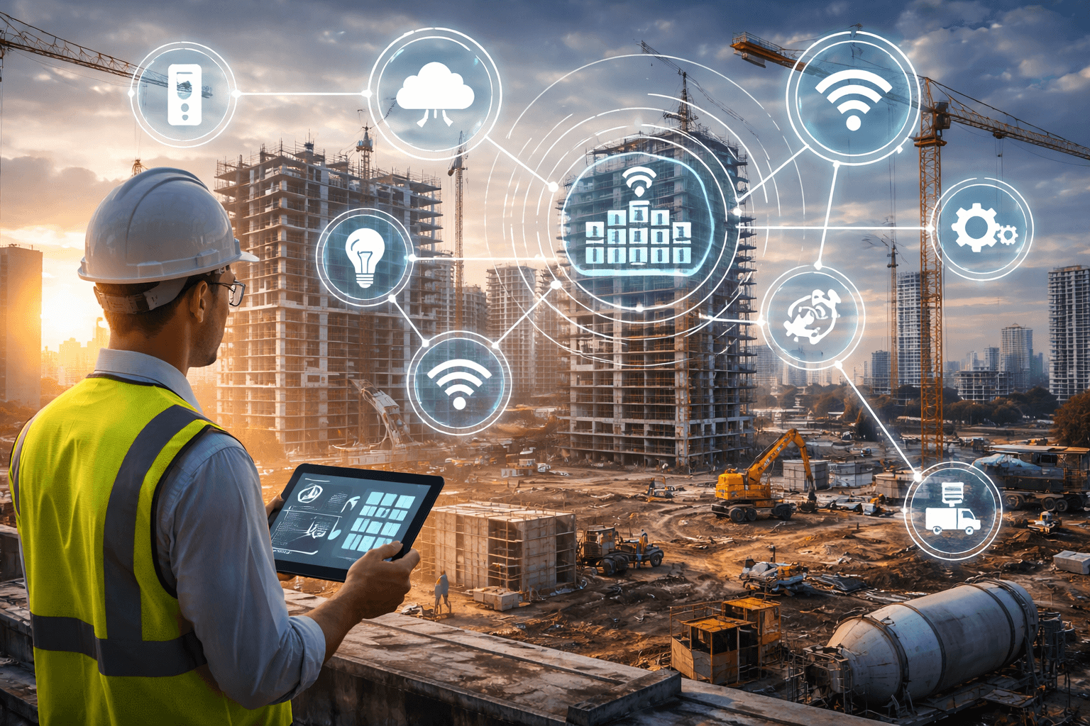 Internet das Coisas (IoT) na construção civil — sensores, dispositivos e monitoramento em canteiro de obras